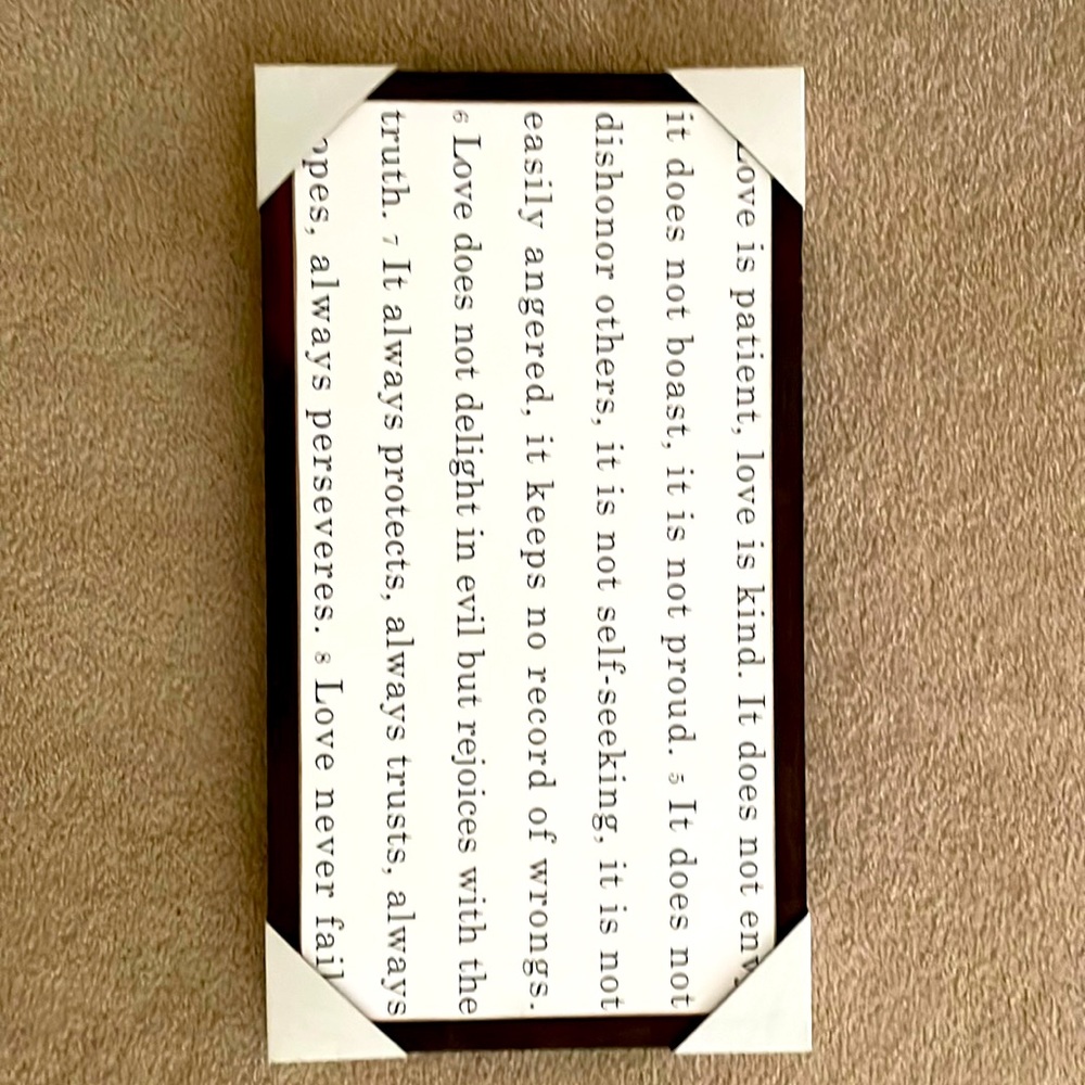 NWT Love is patient Home decor sign